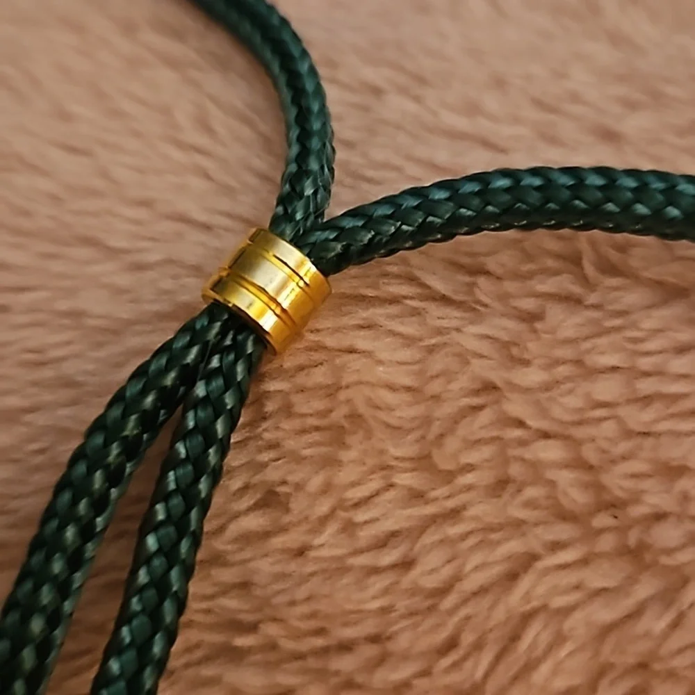 Vintage Green Vertical Cloisonne Grapes Rope Necklace